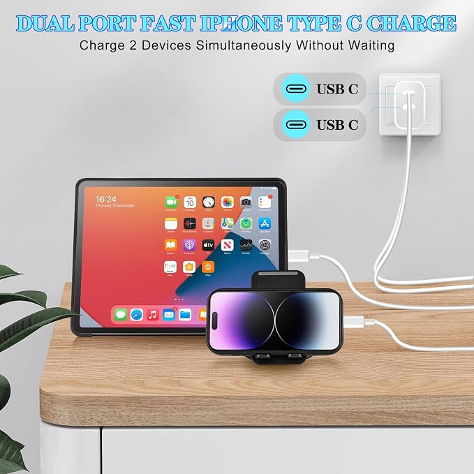 iPhone Charger, Dual Port USB C iPhone Charger Fast Charging Block, Super Fast - Image 5