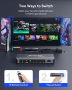 HDMI Switch 5 in 1 Out 4K@60Hz, GANA HDMI Splitter Switcher - Image 4
