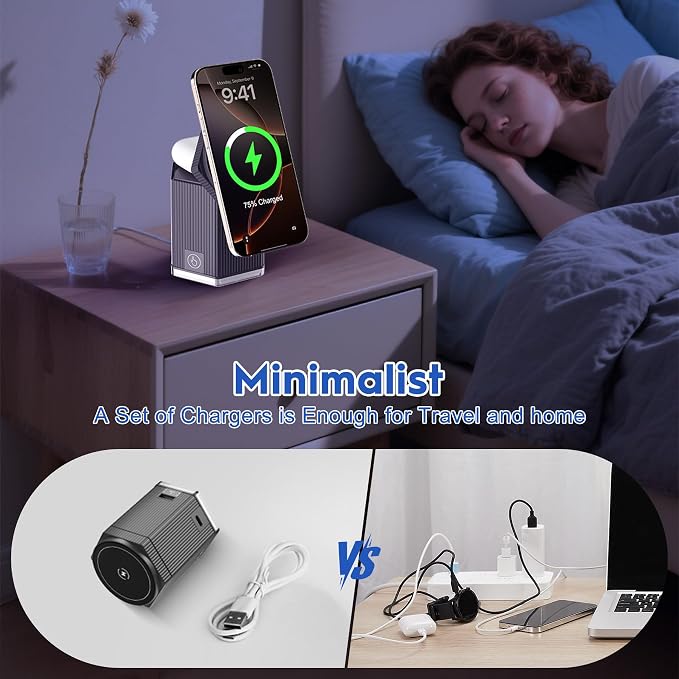 QFUP 5 in 1 Charging Station for Apple iPhone MagSafe Charger, Fast Wireless - Image 7