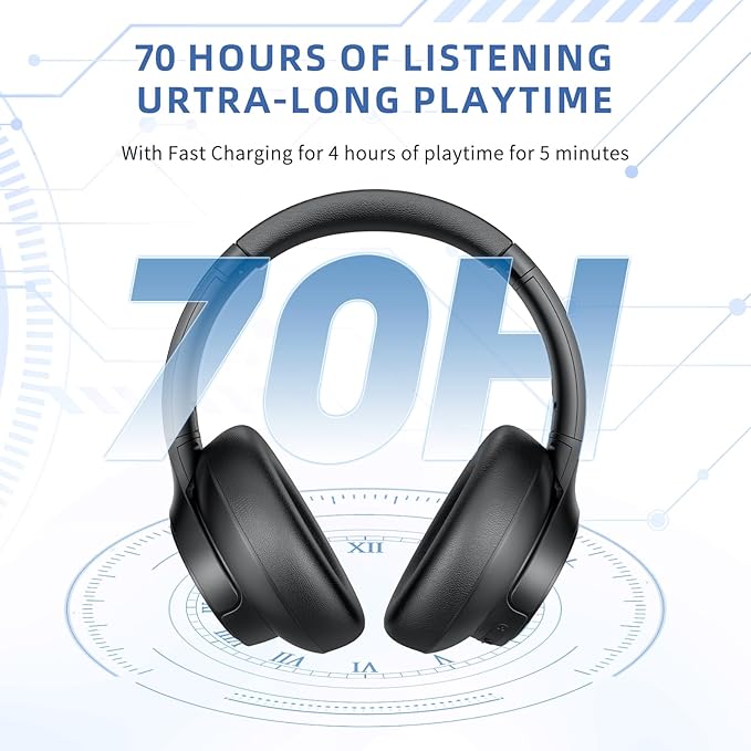 Active Noise Cancelling Headphones, Wireless Over Ear Bluetooth Headphones - Image 6