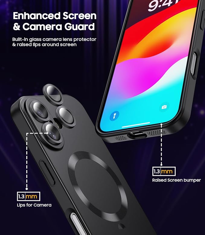 Magnetic for iPhone 16 Plus Case Slim Soft Silicone Bumper Shockproof Metallic - Image 4