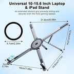 Foldable Laptop Stand for Desk, All-in-One Portable Holder for Laptop, Phone & - Image 2