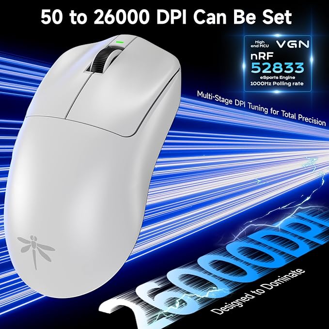 VGN F1 Pro Max Wireless Gaming Mouse - 55g Ultralight - 26000 Adjustable DPI - - Image 4
