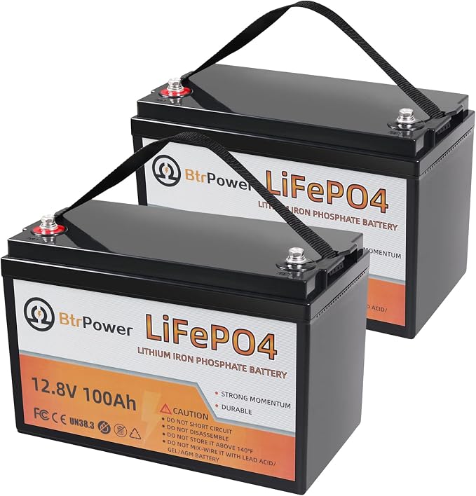 2 Pack 12v 100ah lithium battery lifepo4 24v lithium iron phosphate deep cycle by Cymoye