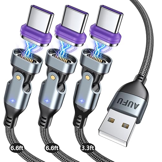 AUFU 16PIN USB C Magnetic Charging Cable, 180° Rotation Magnet Charger by AUFU