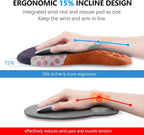 Mouse Pad Wrist Support, Laokiiy 2 in1 Keyboard Wrist Rest+ Ergonomic Mouse Pad - Image 2