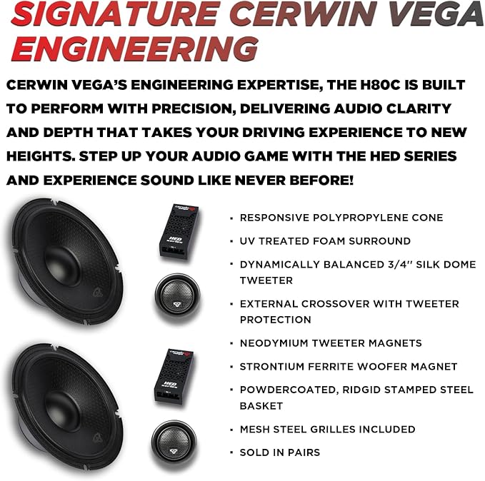 CERWIN-VEGA! HED 2025 Edition-8” Component Full Range Speaker System - Image 3