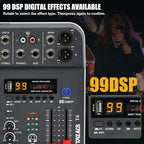 Audio Mixer, TKLBLS Studio Audio Sound Mixer Board, 6 Channel Unpowered - Image 4