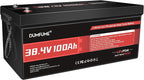 38.4V 100Ah LiFePO4 Lithium Golf Cart Battery, Built-in 200A BMS & 15000 Cycles by Dumfume