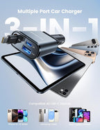 Lamicall Retractable Car Charger USB C Fast Charging 57W Type C Car Phone - Image 6