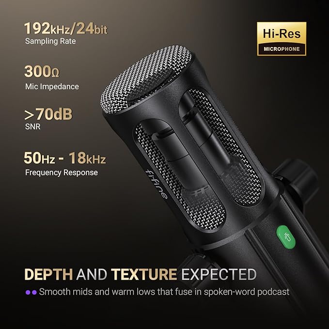 FIFINE Podcast Microphone, USB/XLR Vocal Dynamic Microphone - Image 3