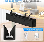 Under Desk Cable Management Tray, 30-inch No-Drill Cord Organizer - Image 3