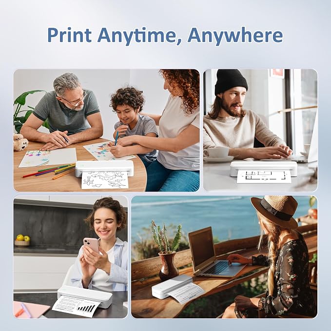 Inkless Portable Printer for Travel, Wireless Thermal Printer Supports 8.5 x 11 - Image 6