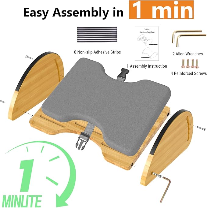 Bamboo Foot Rest for Under Desk at Work - Image 7