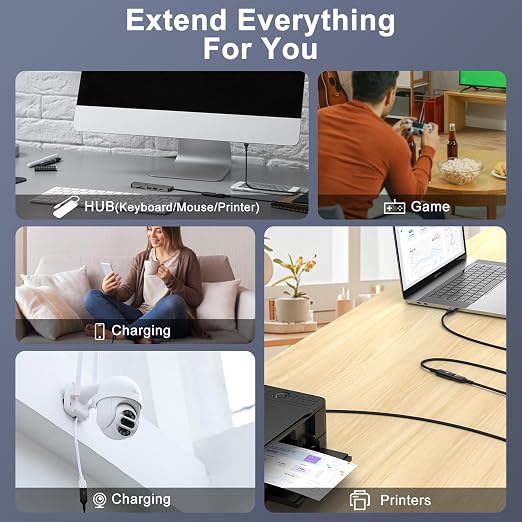 USB Extension Cable 6FT, 2 Pack USB Extender High Speed USB3.0 Extension Cord - Image 6