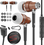 Symphonized Premium Wooden iPhone Earphones Wired Deep Bass Sound, 3D Sound by Symphonized