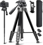 73" Camera Tripod and Monopod, Professional Aluminum Tripod Stand by CAMBOFOTO