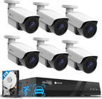 4COVR PoE Security Camera System, AI Human/Vehicle Detection, 8 Channel 8MP PoE by 4COVR