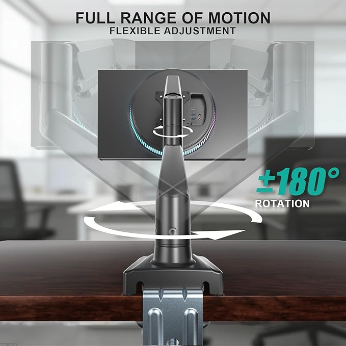 WALI Single Monitor Mount for 13-34 inch Screens, Adjustable Single Monitors Arm - Image 4
