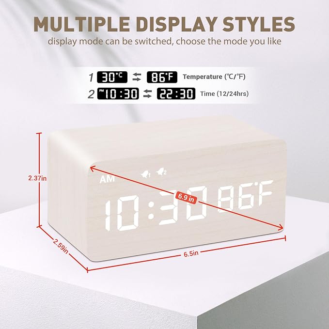 MOSITO Digital Wooden Alarm Clock - Image 5