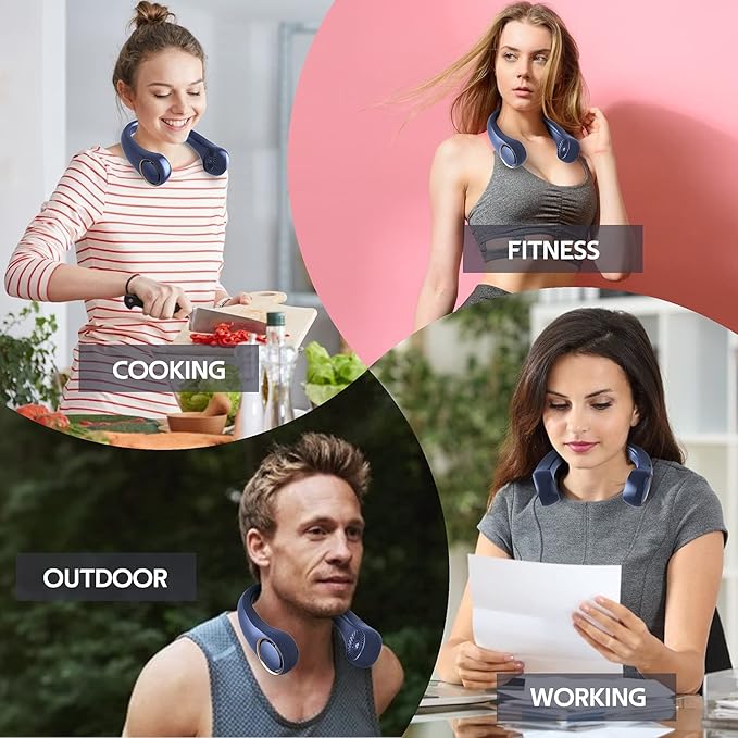 Portable Neck Fan, Hands Free Bladeless Fan, 360° Cooling Personal Fan - Image 6