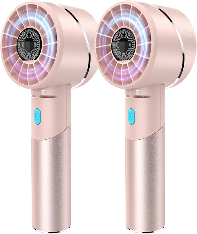 2PCS Handheld Fan, Mini Small Portable Turbo Fan, Rechargeable by Lepwings