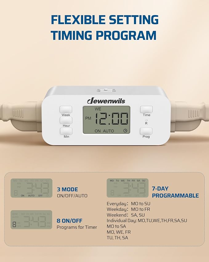 DEWENWILS 7 Day Heavy Duty Timers - Image 2