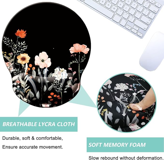 Mouse Pad with Wrist Support, Ergonomic Mouse Pad with Memory Foam Wrist Rest - Image 3