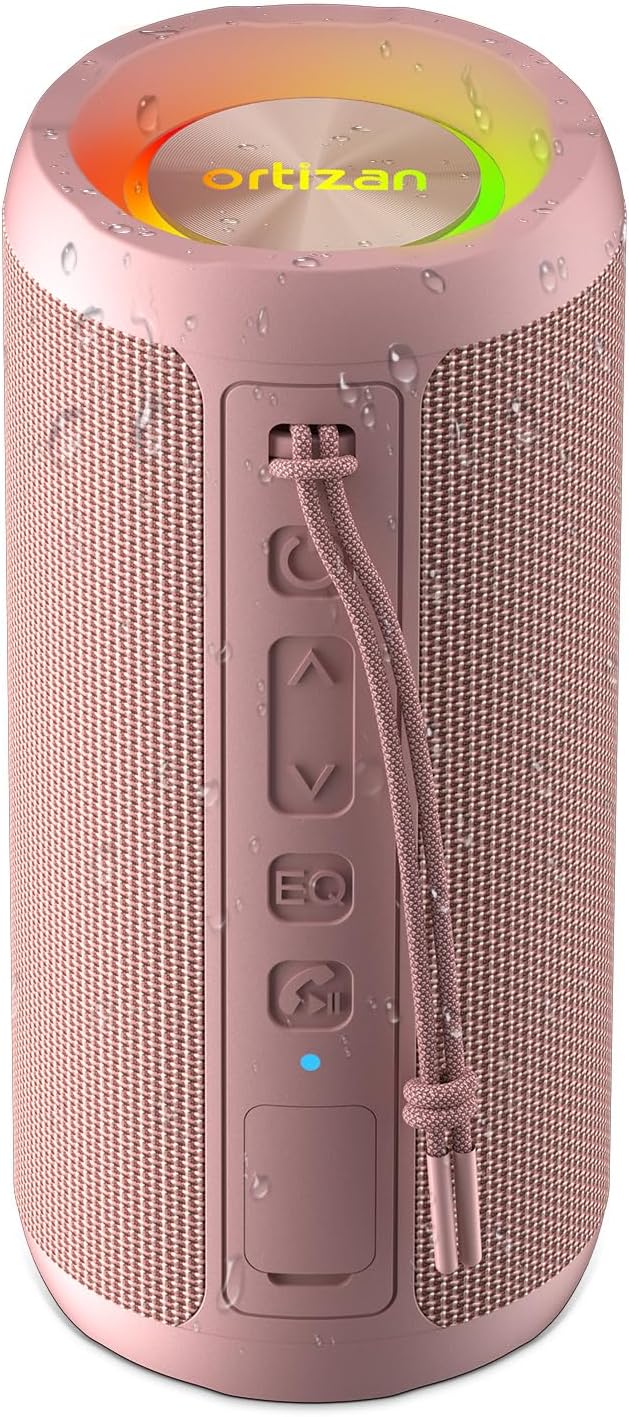 Ortizan Wireless Portable Bluetooth Speaker, IPX7 Waterproof, Dustproof and by Ortizan