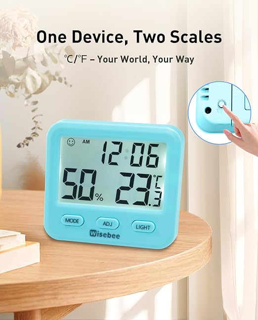Wisebee Digital Indoor Hygrometer Thermometer, 2.9" Backlit Temperature - Image 4