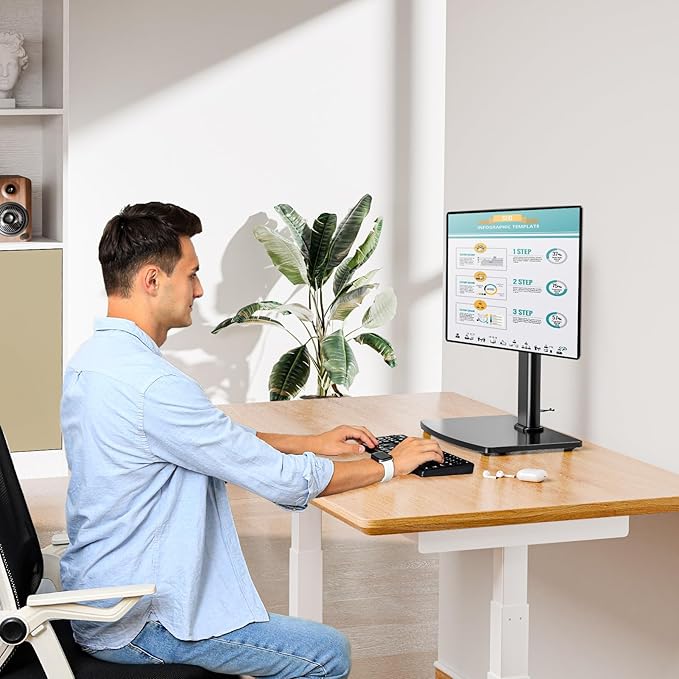 MOUNT PRO Single Monitor Stand Fits Max 32 inch Screen, Free-Standing Computer - Image 3