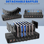 Charging Station for Multiple Devices, 100W 10 Ports Flat Plug Charging Dock - Image 4