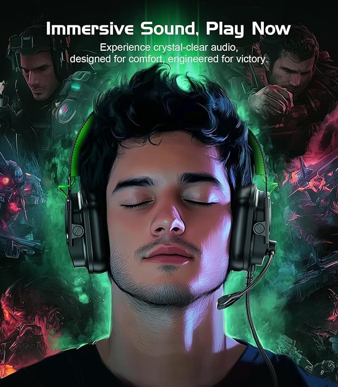 HW12 Gaming Headset for PC, Xbox One, Gaming Headphones - Image 2