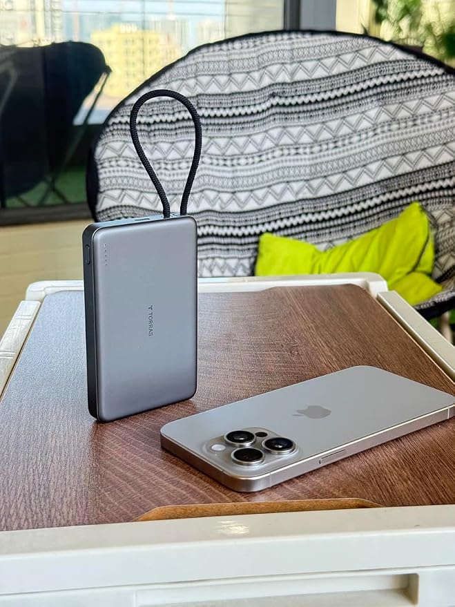 TORRAS Power Bank with Built-in USB-C Cable, Ultra-Slim 10, 000mAh Portable - Image 9