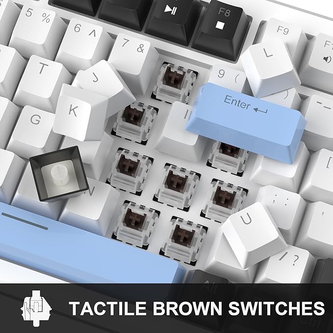 MageGee 75% Mechanical Gaming Keyboard, Compact Blue Backlit Wired Gaming - Image 3