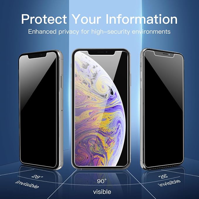 NEW'C 3 Pack Privacy for iPhone 11 Pro Max, iPhone XS Max Screen Protector - Image 5