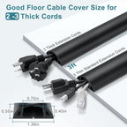 3FT PVC Cord Hider, Soft Wire Covers - Image 2