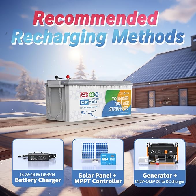 Redodo 12.8V 200AH Low Temp Cutoff LiFePO4 Battery - Image 8