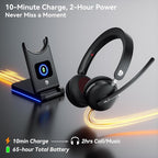 Wireless Headset with Mic for Work-Bluetooth 5.3 Headset with Noise Cancelling - Image 3