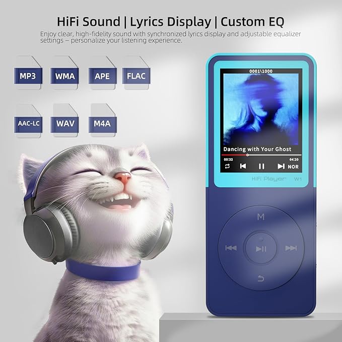 MP3 Player with Bluetooth, Portable Music Player, HiFi Sound, SD Card Slot – - Image 2