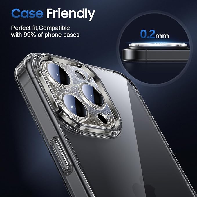 UniqueMe for 3 Pack iPhone 16 Pro/iPhone 16 Pro Max Camera Lens Protector - Image 6
