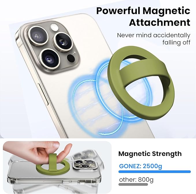 Magnetic Silicone Ring Grip Phone Holder, Loop Grip Phone Holder, Magnetic - Image 2