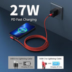 USB C to Lightning Cable 6FT, 90 Degree iPhone Charger Cables 3Pack Fast - Image 2