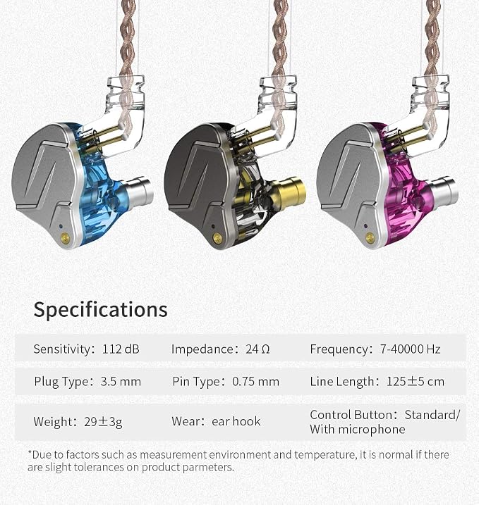 KZ ZSN Pro Dual Drivers 1BA 1DD in Ear Earphones HiFi Power Bass Earbuds - Image 7