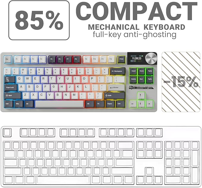 RK ROYAL KLUDGE S85 Wireless Mechanical Keyboard, TKL Keyboard - Image 6