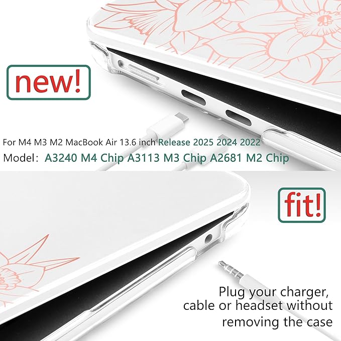 TWOLSKOO Compatible with M4 MacBook Air 13.6 inch Case 2025-2022 Release M4 - Image 2