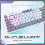 Wireless Mechanical Keyboard, Triple Mode 2.4G/USB-C/Bluetooth Gaming Keyboard - Image 3