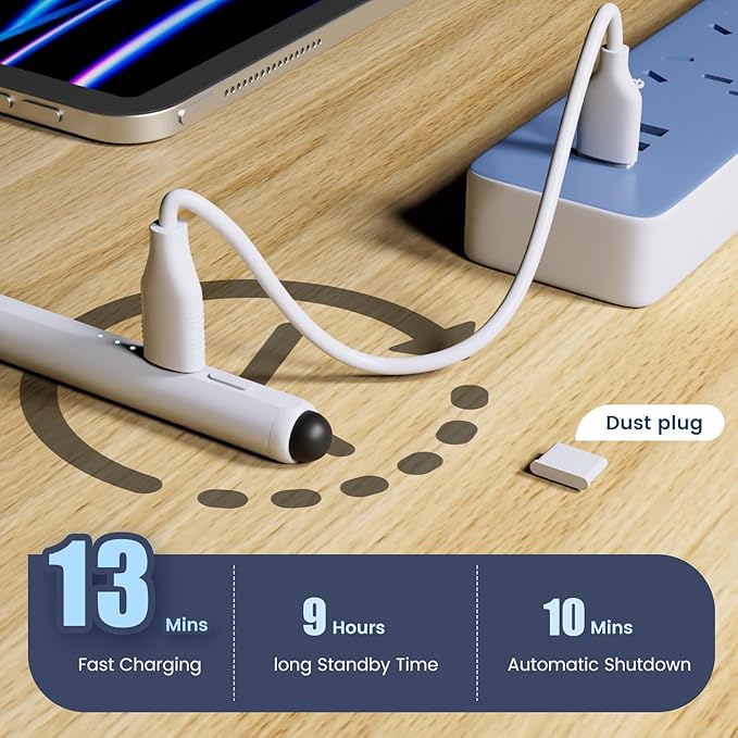 Pencil for Apple iPad 11th/10th/9th, 2X Fast Charge Stylus Pen for iPad - Image 6