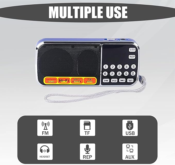 LETING Portable Mini USB FM Radio Speaker Music Player TF Card - Image 2