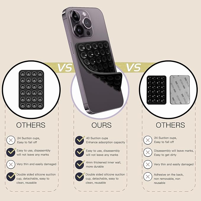 Silicone Double-Sided Suction Phone Grip Detachable Mount - Image 7